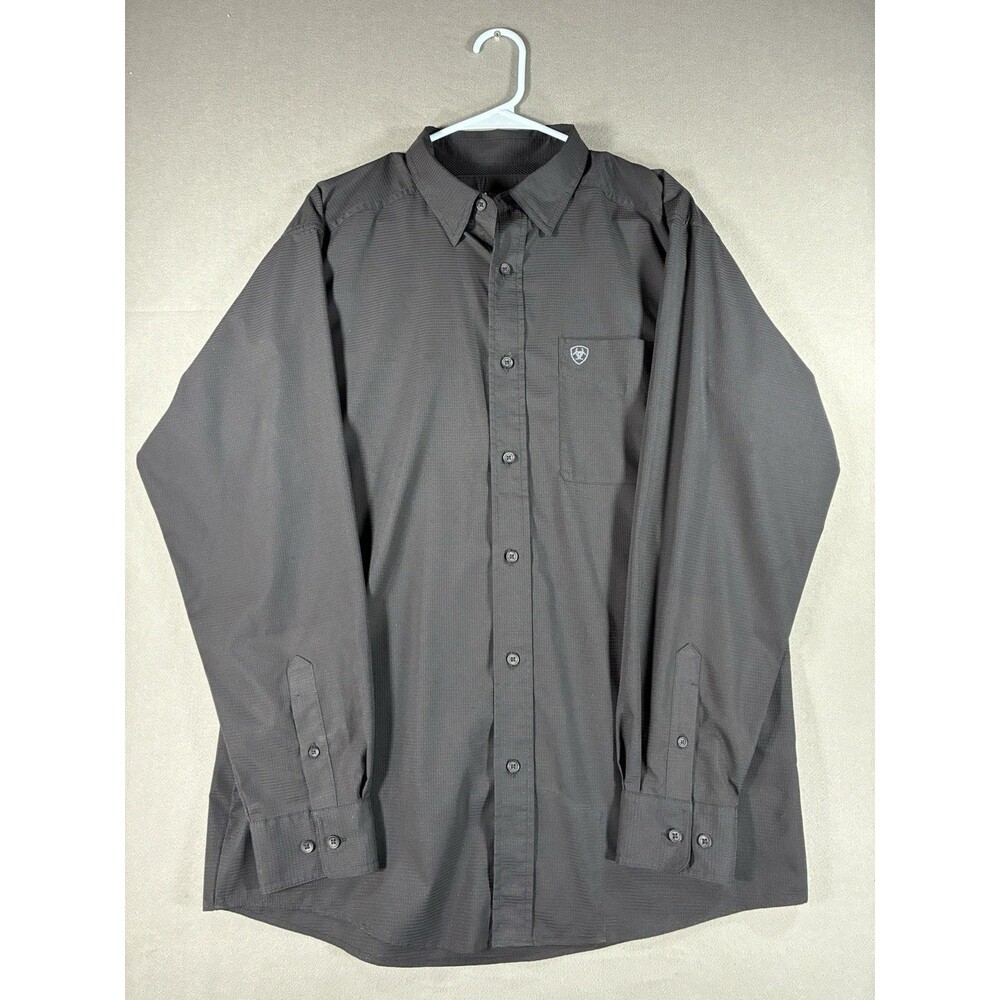 Ariat TEK 360 Airflow LS Shirt Mens Medium Black Vented Western Button Front M